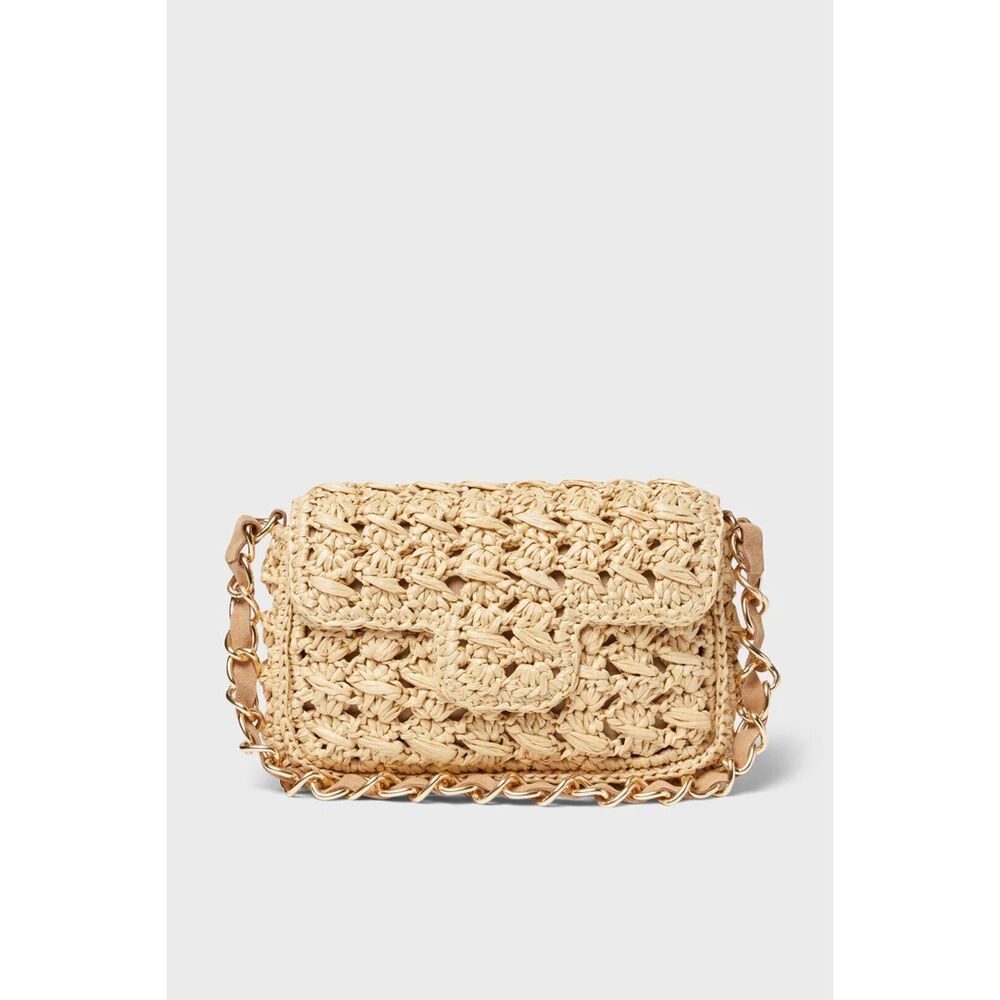 Woven Handbag with Chain Strap